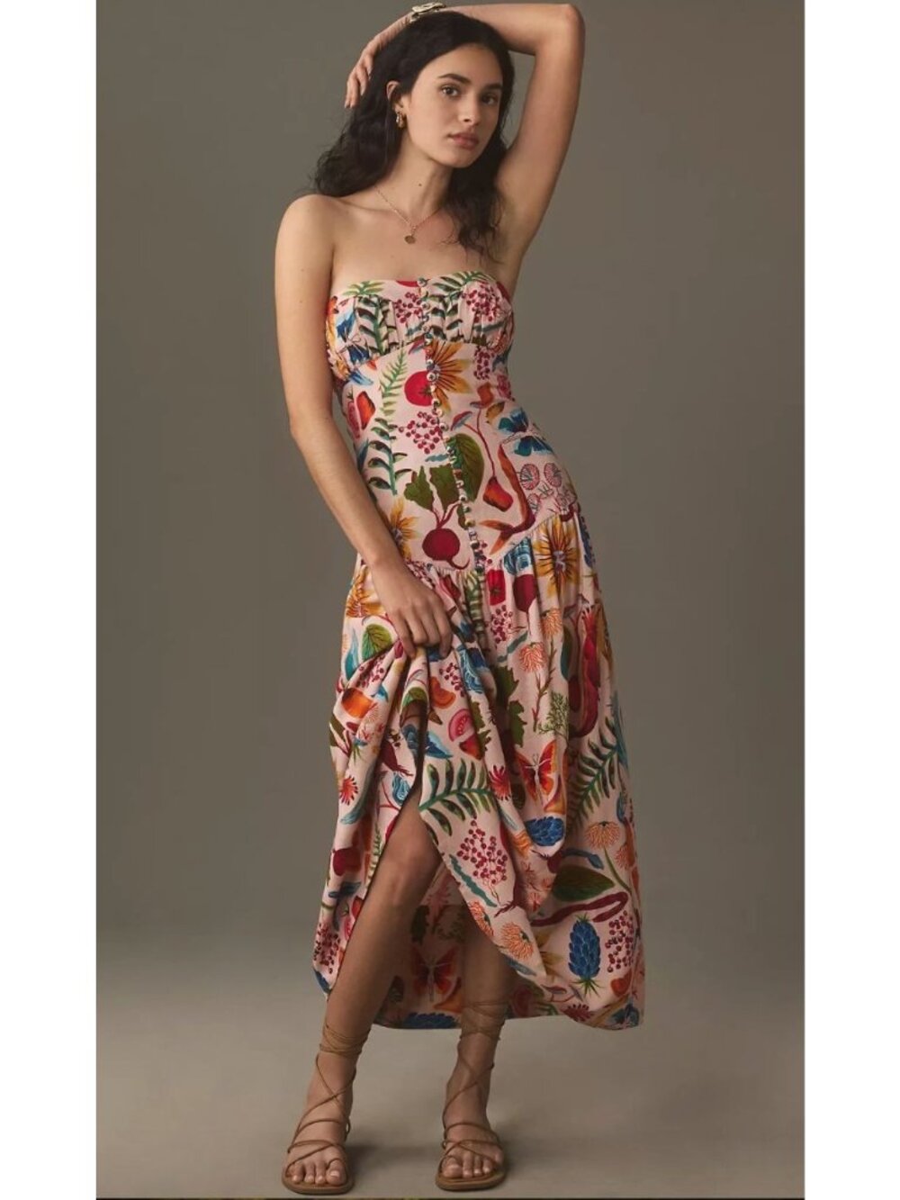 Farm Rio Bright Farm Strapless Maxi Dress Size XS
